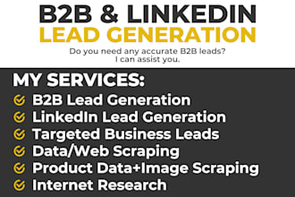do b2b and linkedin leads generation and web research