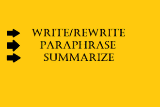 do research writing, rewriting and paraphrasing for you