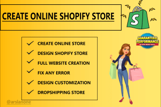 do shopify website design, shopify store, dropshipping store