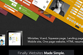 create pardot, wordpress, HTML, PHP landing page, vcard, coming soon, events