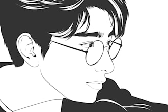 draw photo into line art vector