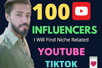 find youtube, tiktok influencer for your niche
