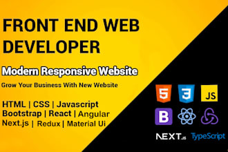 be front end developer for website development in HTML, CSS, javascript, react