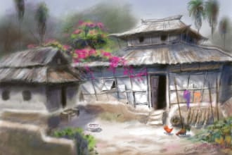 do professional water color illustration