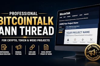create a bitcointalk ann thread for your crypto project