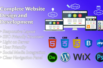 do web design and build complete website on wordpress or dreamweaver