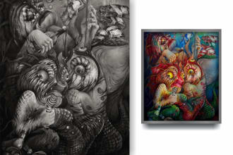 draw animal imagination with realistic style