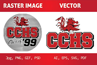 redraw your logo and sketch into scalable vector