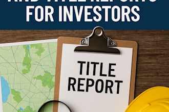 provide land due diligence and title reports for investors