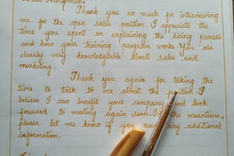 handwrite anything in my neat cursive style