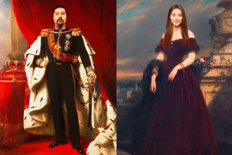 make a king or queen royal portrait personalized gift of you