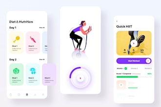 do mobile app UI UX design, wireframe on adobe xd