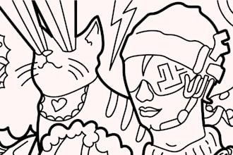 draw cute whimsical doodles and line art for your brand or product