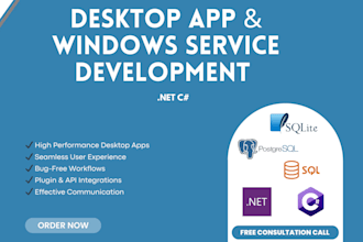 develop c sharp dot net desktop application and windows software