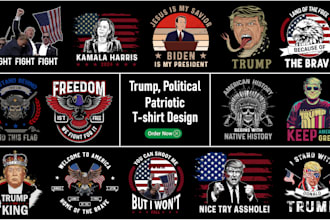 create trump,patriotic and flag tshirt design