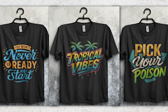 do custom typography t shirt design for store