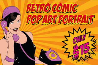 draw amazing retro comic pop art style of your photo