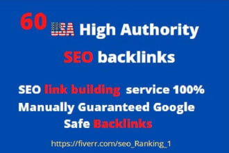 add manually 60 usa high authority seo backlinks