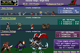create a professional pixel art sprite sheet