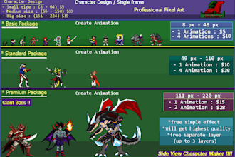 create a professional pixel art sprite sheet