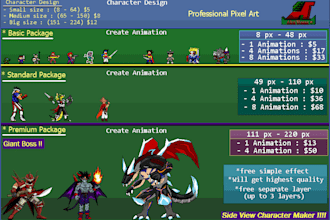 create a professional pixel art sprite sheet