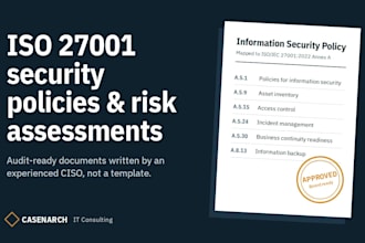 write iso 27001 information security policies and risk assessments