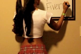 make a video writing your message in a sexy school girl outfit while dancing
