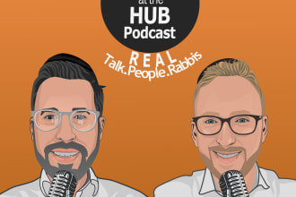 draw a portrait based podcast cover art or logo