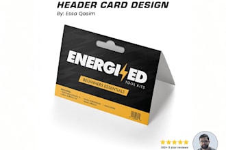 design header card for packaging