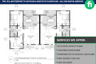plan and draw 2d architectural floor plans on autocad