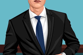 create your face into awesome vector art catoon portrait