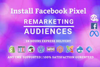 install and setup your facebook pixel for retargeting or advertising