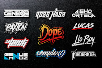 design dj, rap, band logo in typography style