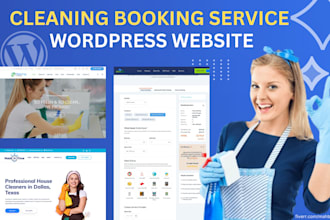 design responsive cleaning service website with booking on wordpress