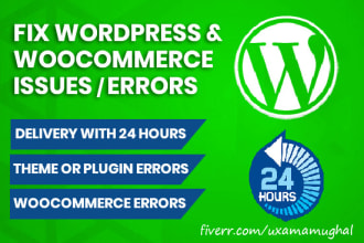 fix wordpress issues and woocommerce errors