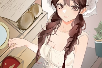 do the ilustration potrait with anime style