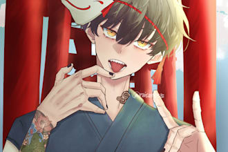 do the ilustration potrait with anime style