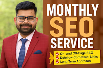 provide monthly SEO service on and off page optimization for google top rankings