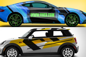 create professional car wrap and mockup for your vehicle