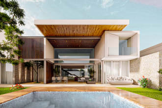 create 3d model and render realistic exterior