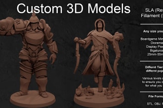 sculpt, 3d miniatures and custom models for 3d printing