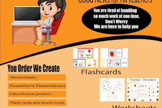 create printable worksheets and flashcards for teachers and parents