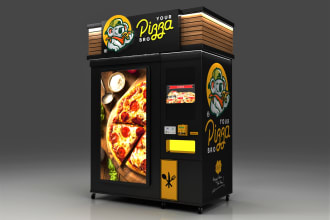 design eye catching 3d vending machines and kiosk mockups for your brand