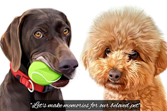 draw pet into vector style illustration