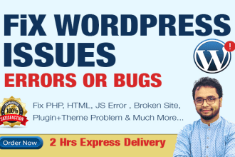 fix wordpress website issues and elementor errors in 2 hours