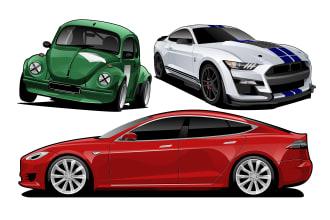 draw your car into amazing vector cartoon illustration