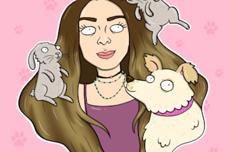 create a cartoon caricature of you or your pet, or both