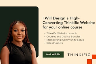 design a high converting thinkific website for your online course