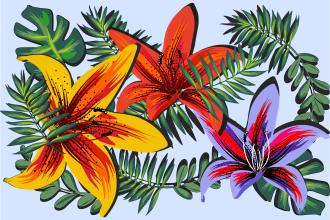 draw botanical vector illustration of plants and flowers