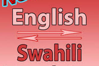carry out your english to swahili translations